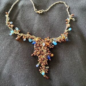 Bead cluster necklace, ooak handmade